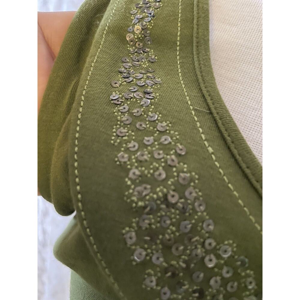 Gillard & Hanson Women's Green Top sleeveless Scoop Neck size M - Picture 6 of 9